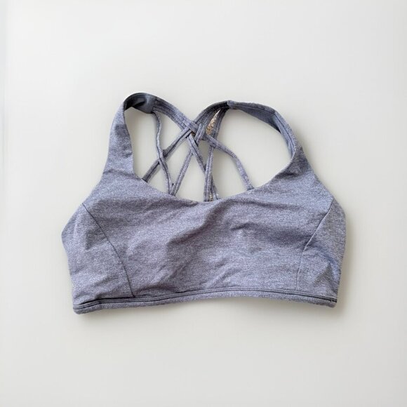 Lululemon Free To Be Serene Bra Size 10 Heathered Grey Strappy Back - Picture 1 of 6